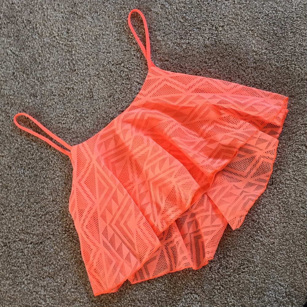 Charlotte Russe Spaghetti Strap Lace Crop Top - Picture 2 of 5